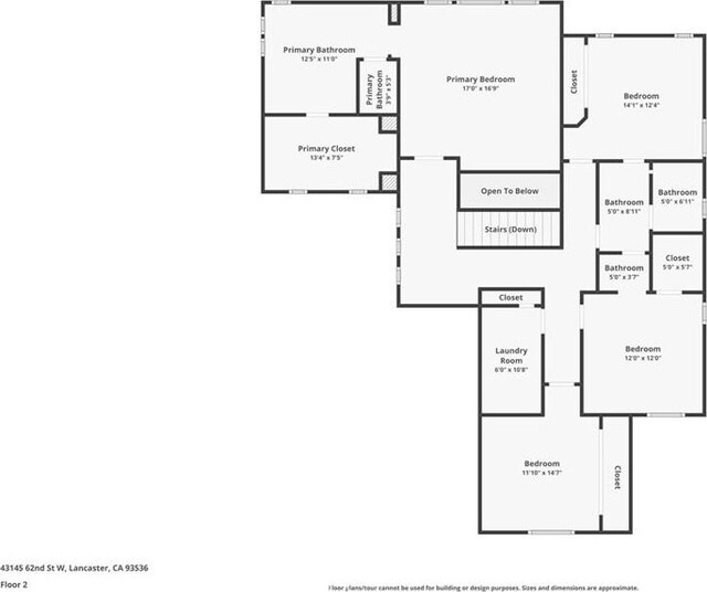 43145 62nd St W, Lancaster, CA 93536 - view of floor plan / room layout