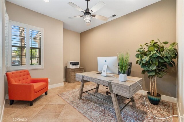 79787 Parkway Esplanade N, La Quinta, CA 92253 - office area with baseboards and a ceiling fan