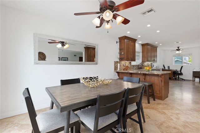 1907 W 235th Pl, Torrance, CA 90501 - dining space with a ceiling fan and recessed lighting