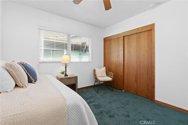 1907 W 235th Pl, Torrance, CA 90501 - carpeted bedroom featuring a closet and a ceiling fan