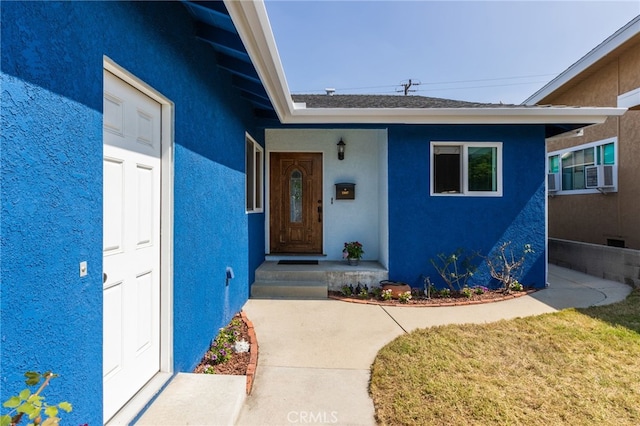 1907 W 235th Pl, Torrance, CA 90501 - view of exterior entry with stucco siding and cooling unit