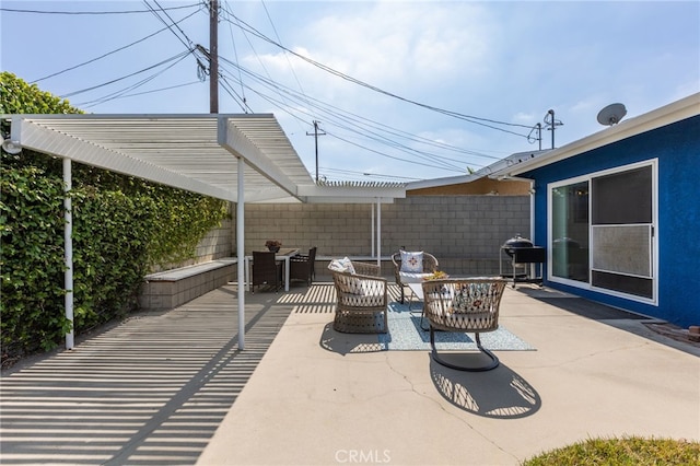 1907 W 235th Pl, Torrance, CA 90501 - fenced backyard featuring a pergola, grilling area, an outdoor living space, and a patio