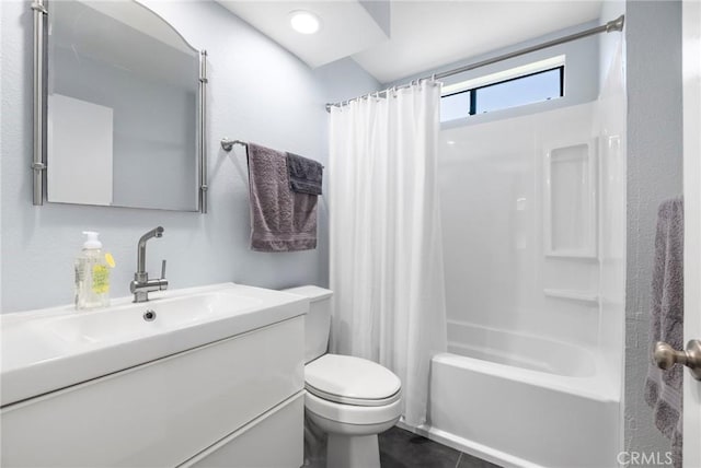 1237 E 6th St Unit 306, Long Beach, CA 90802 - bathroom featuring vanity, shower / bath combination with curtain, and tile patterned flooring