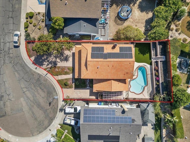 9858 Via Caceres, San Diego, CA 92129 - aerial overview of property's location featuring property parcel outlined