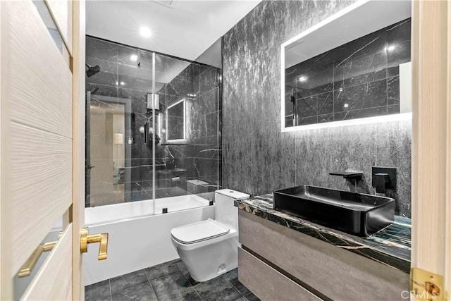 9436 Via Monique, Burbank, CA 91504 - bathroom with enclosed tub / shower combo and vanity