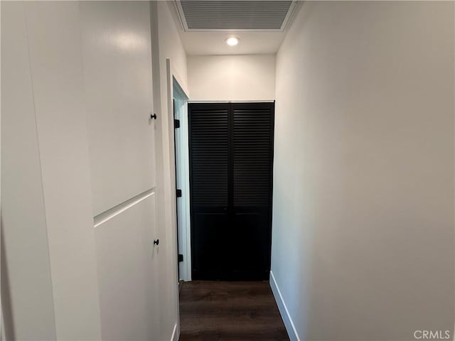 17532 Hamlin St, Lake Balboa, CA 91406 - hallway featuring dark wood-style flooring and recessed lighting