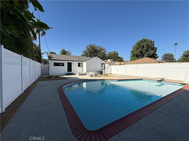 17532 Hamlin St, Lake Balboa, CA 91406 - view of swimming pool featuring a fenced backyard and a patio area