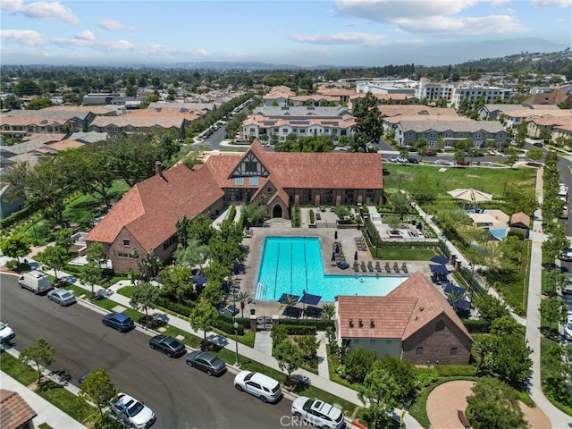 12062 Turnleaf Ave, Whittier, CA 90602 - aerial view of property's location with a pool area