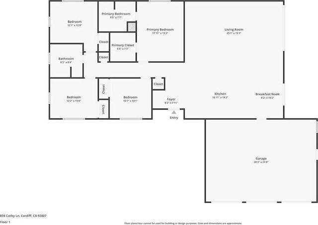 835 Cathy Ln, Cardiff By The Sea, CA 92007 - view of room layout