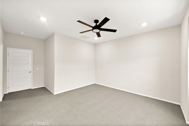 40497 Melrose Dr, Temecula, CA 92591 - carpeted empty room featuring a ceiling fan and recessed lighting