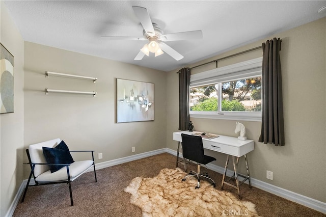 7543 E Twinleaf Trl, Orange, CA 92869 - carpeted office space with ceiling fan and baseboards