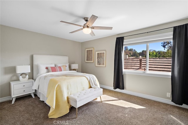 7543 E Twinleaf Trl, Orange, CA 92869 - carpeted bedroom with baseboards and a ceiling fan