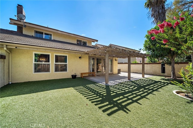 7543 E Twinleaf Trl, Orange, CA 92869 - back of house featuring stucco siding, a pergola, and a patio