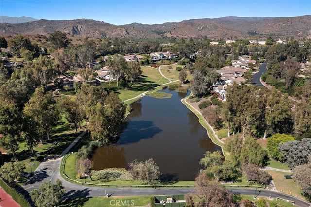 7543 E Twinleaf Trl, Orange, CA 92869 - aerial view of property and surrounding area featuring a water and mountain view and nearby suburban area