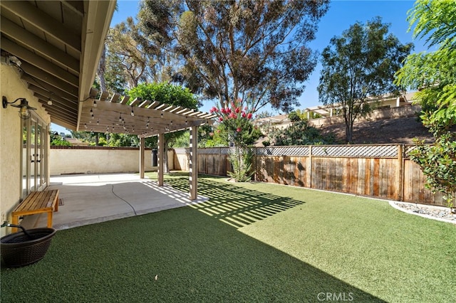 7543 E Twinleaf Trl, Orange, CA 92869 - fenced backyard featuring a pergola and a patio area