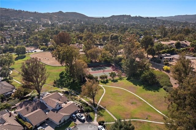 7543 E Twinleaf Trl, Orange, CA 92869 - aerial overview of property's location with a mountainous background