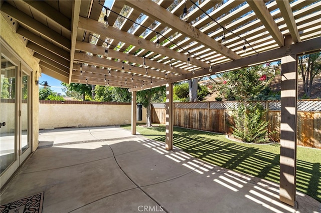 7543 E Twinleaf Trl, Orange, CA 92869 - fenced backyard with a patio and a pergola