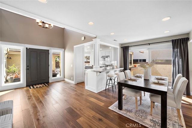 7543 E Twinleaf Trl, Orange, CA 92869 - entryway featuring wood finished floors, recessed lighting, plenty of natural light, and a chandelier