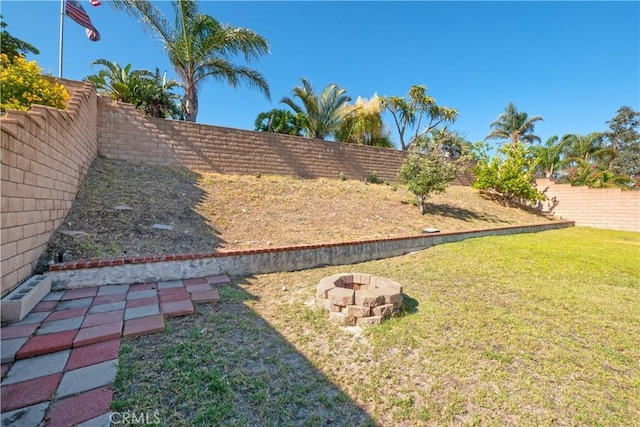 12356 Thistle Dr, Rancho Cucamonga, CA 91739 - fenced backyard with a fire pit
