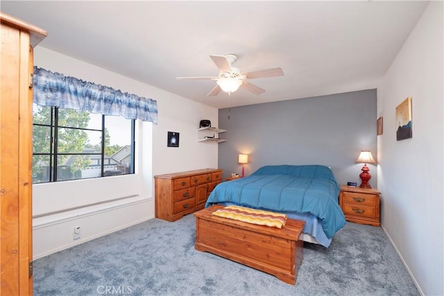 12356 Thistle Dr, Rancho Cucamonga, CA 91739 - carpeted bedroom with baseboards and ceiling fan