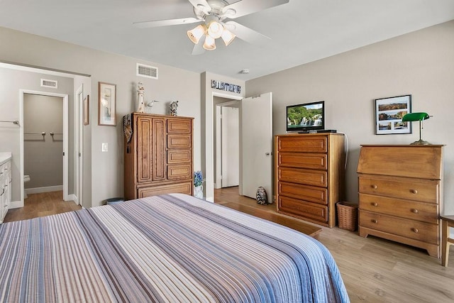 8815 Yuba Cir Unit 1102B, Huntington Beach, CA 92646 - bedroom featuring light wood-type flooring and a ceiling fan