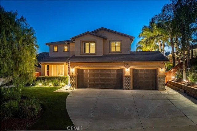 35467 Meadow Park Cir, Wildomar, CA 92595 - traditional home with a garage, driveway, stucco siding, and a tile roof