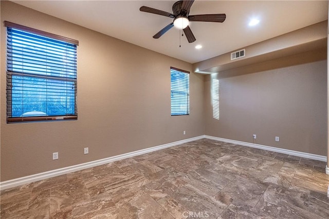 35467 Meadow Park Cir, Wildomar, CA 92595 - spare room with ceiling fan and recessed lighting