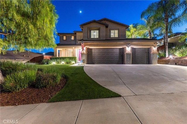 35467 Meadow Park Cir, Wildomar, CA 92595 - traditional-style home with stucco siding, an attached garage, driveway, and a lawn
