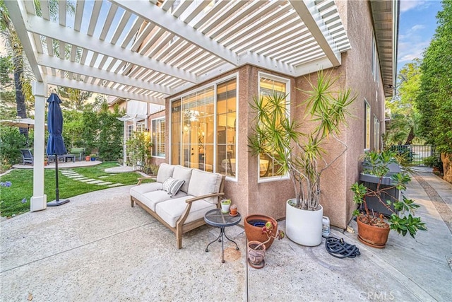 22681 Maplewood, Mission Viejo, CA 92692 - view of patio with a pergola and an outdoor living space