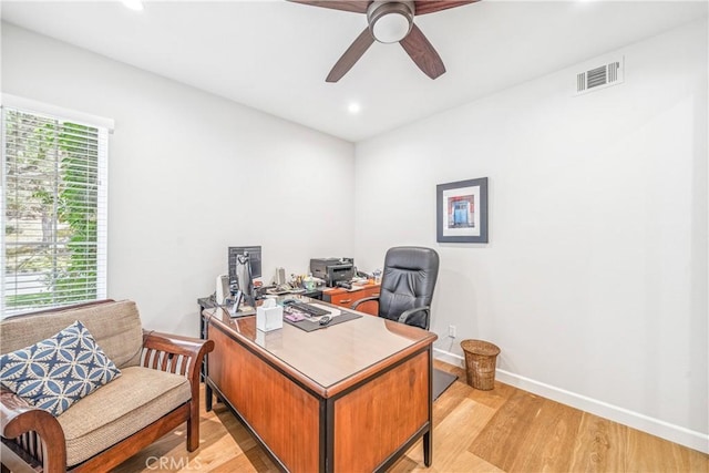 22681 Maplewood, Mission Viejo, CA 92692 - office space featuring light wood-type flooring, a ceiling fan, and recessed lighting
