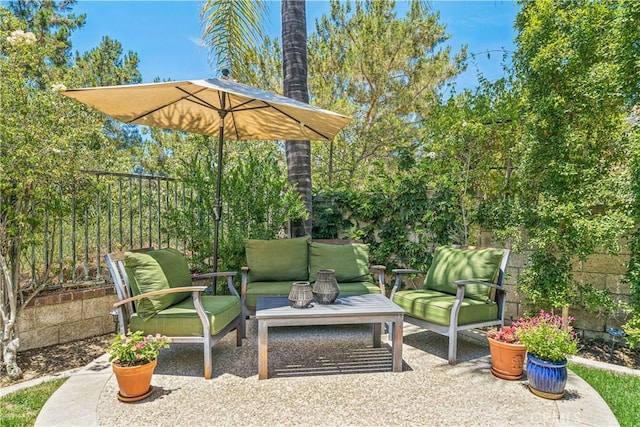 22681 Maplewood, Mission Viejo, CA 92692 - view of patio featuring an outdoor living space