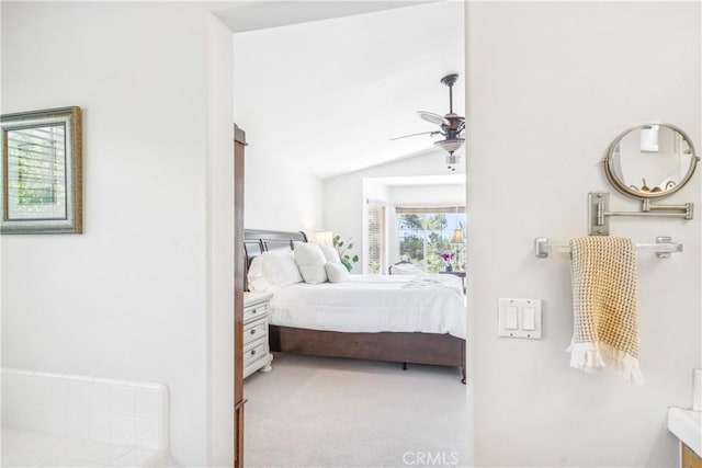 22681 Maplewood, Mission Viejo, CA 92692 - bedroom with vaulted ceiling, carpet floors, and a ceiling fan