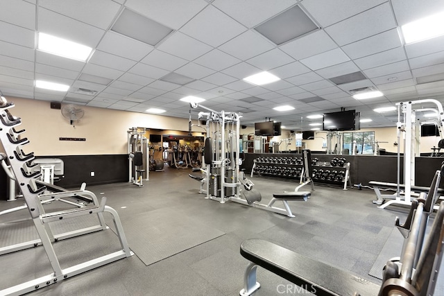22681 Maplewood, Mission Viejo, CA 92692 - workout area featuring a paneled ceiling
