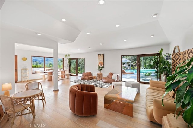 24537 Dry Canyon Cold Creek Rd, Calabasas, CA 91302 - living area featuring plenty of natural light, recessed lighting, and light wood-style floors