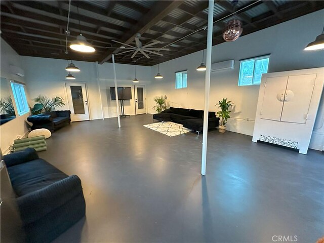 24537 Dry Canyon Cold Creek Rd, Calabasas, CA 91302 - basement featuring a ceiling fan