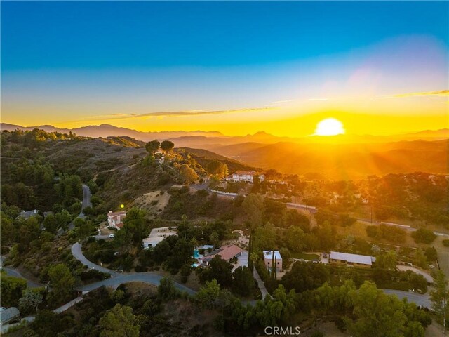 24537 Dry Canyon Cold Creek Rd, Calabasas, CA 91302 - aerial view at dusk of a mountain view