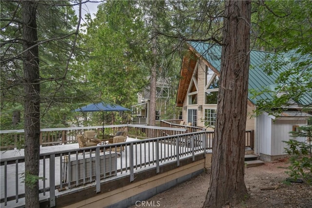 26873 Huron Rd, Lake Arrowhead, CA 92317 - view of wooden terrace