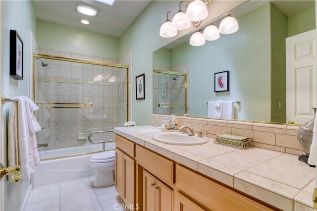 665 Silver Charm Dr, Arroyo Grande, CA 93420 - full bath with vanity, enclosed tub / shower combo, and tile patterned floors