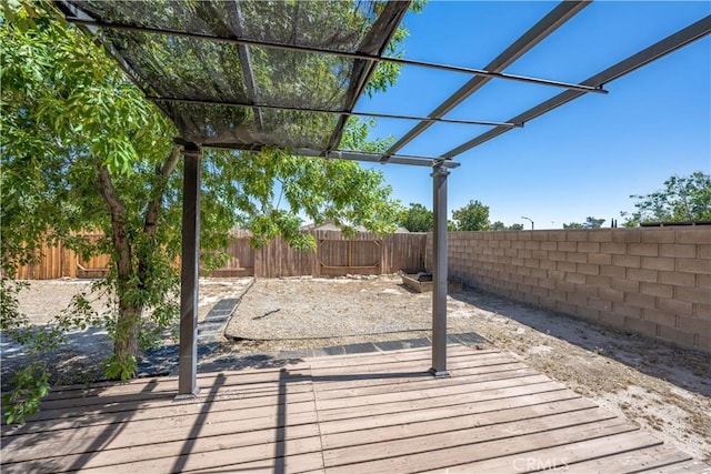 2917 Fairfield Ave, Palmdale, CA 93550 - wooden terrace with a fenced backyard and a pergola