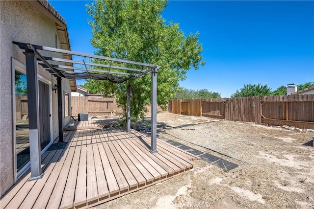 2917 Fairfield Ave, Palmdale, CA 93550 - wooden terrace featuring a pergola and a fenced backyard