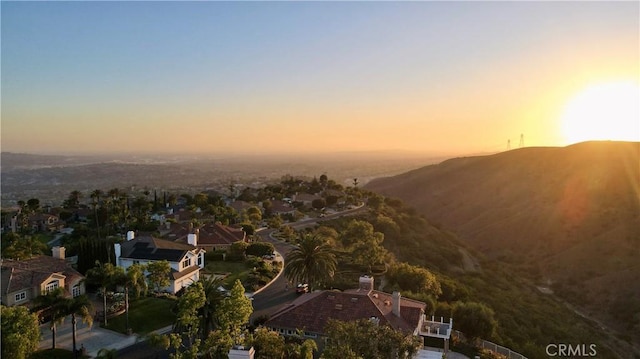 4855 Green Crest Dr, Yorba Linda, CA 92887 - aerial view at dusk of a mountain view