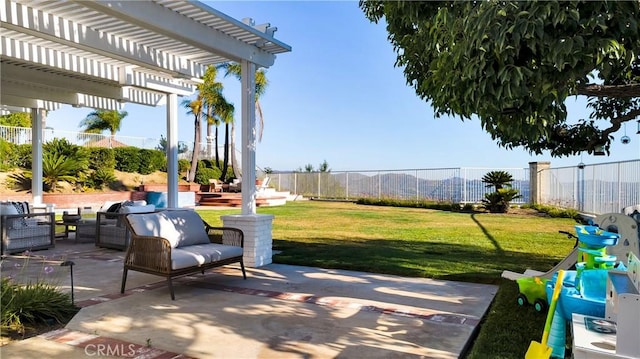 4855 Green Crest Dr, Yorba Linda, CA 92887 - view of patio / terrace with a pergola and outdoor lounge area