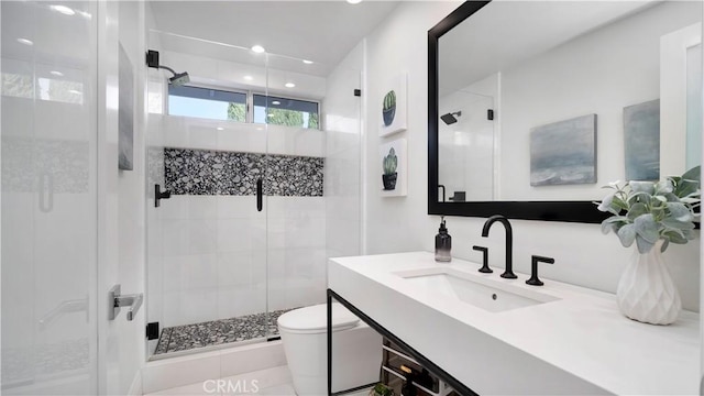 4855 Green Crest Dr, Yorba Linda, CA 92887 - full bathroom featuring vanity, a shower stall, and recessed lighting