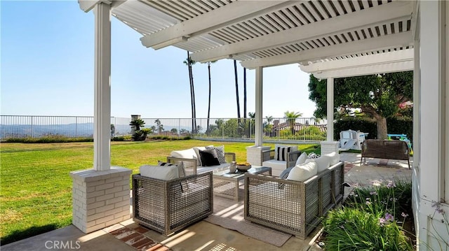 4855 Green Crest Dr, Yorba Linda, CA 92887 - view of patio with a pergola and outdoor lounge area