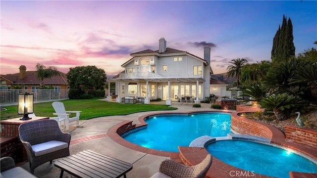 4855 Green Crest Dr, Yorba Linda, CA 92887 - view of pool with a patio and a pool with connected hot tub