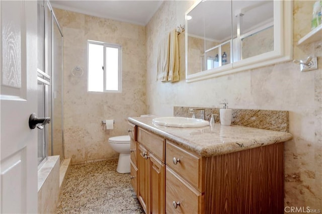 7060 Morse Ave, North Hollywood, CA 91605 - bathroom with vanity and an enclosed shower
