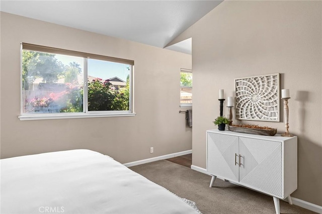 2078 Mansfield Ct, Chico, CA 95928 - bedroom featuring carpet floors and vaulted ceiling