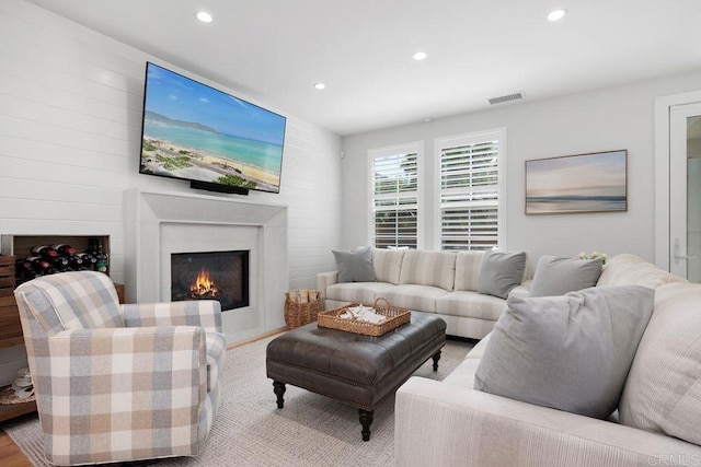 6925 Waters End Dr, Carlsbad, CA 92011 - living area featuring recessed lighting and a lit fireplace