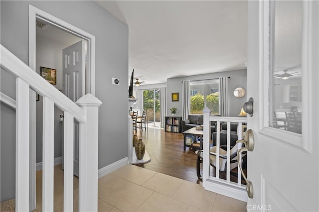 27151 Manor Cir Unit 54, Valencia, CA 91354 - entryway with a ceiling fan and tile patterned floors