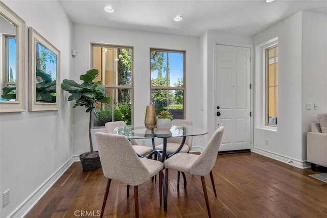 180 Guinevere, Irvine, CA 92620 - dining space with dark wood-style flooring and recessed lighting